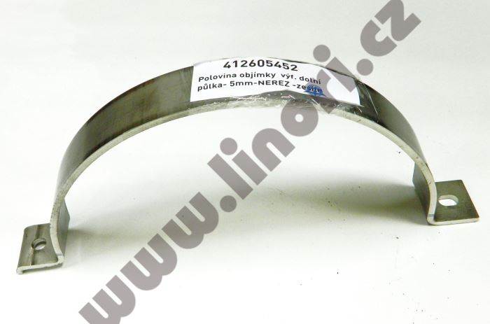 Polovina objímky  výf. dolní půlka- 5mm-NEREZ -zesílený